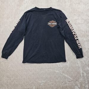 Harley-Davidson Shirt Mens Large Black Long Sleeve Great South Zombie Graphic